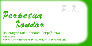 perpetua kondor business card